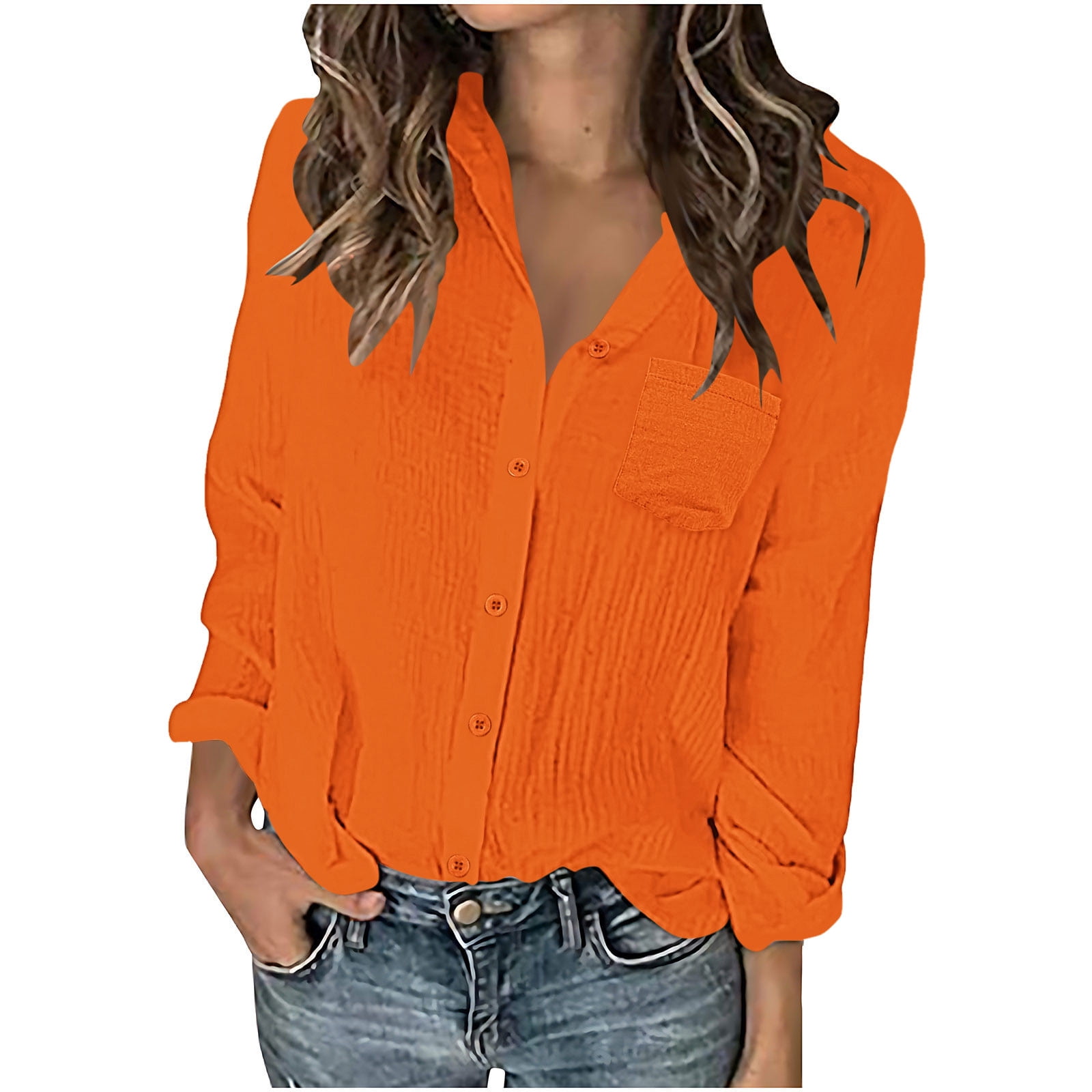 Ashirexll Long Sleeve Shirts For Women Winter Tops Solid Color V Neck Button Down Long Sleeve Ashirexll Long Sleeve Shirts For Women Winter Tops Solid Color V Neck Button Down Long Sleeve