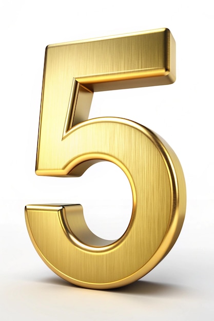 Gold Number 5 For Elegant And Shiny Visuals Premium Ai Generated Image