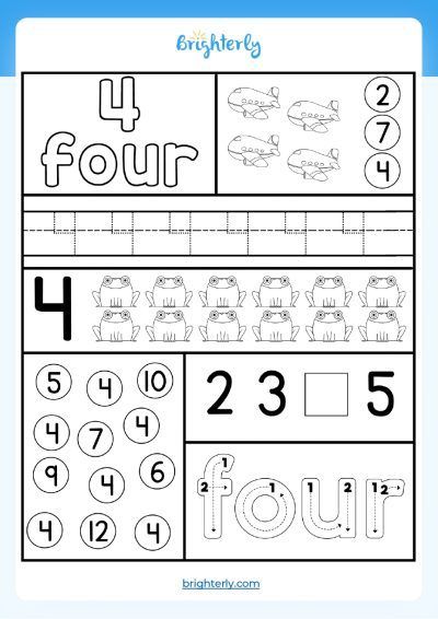 Number 4 Worksheet Printable Number 4 Worksheet Printable